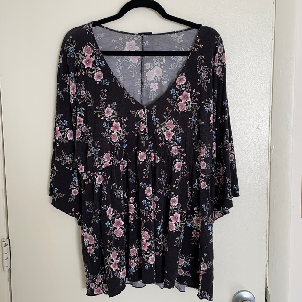 Torrid Flower Baby Doll Blouse